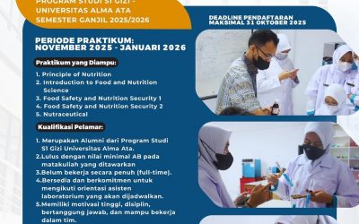 Lowongan Asisten Praktikum Program Studi Gizi Universitas Alma Ata